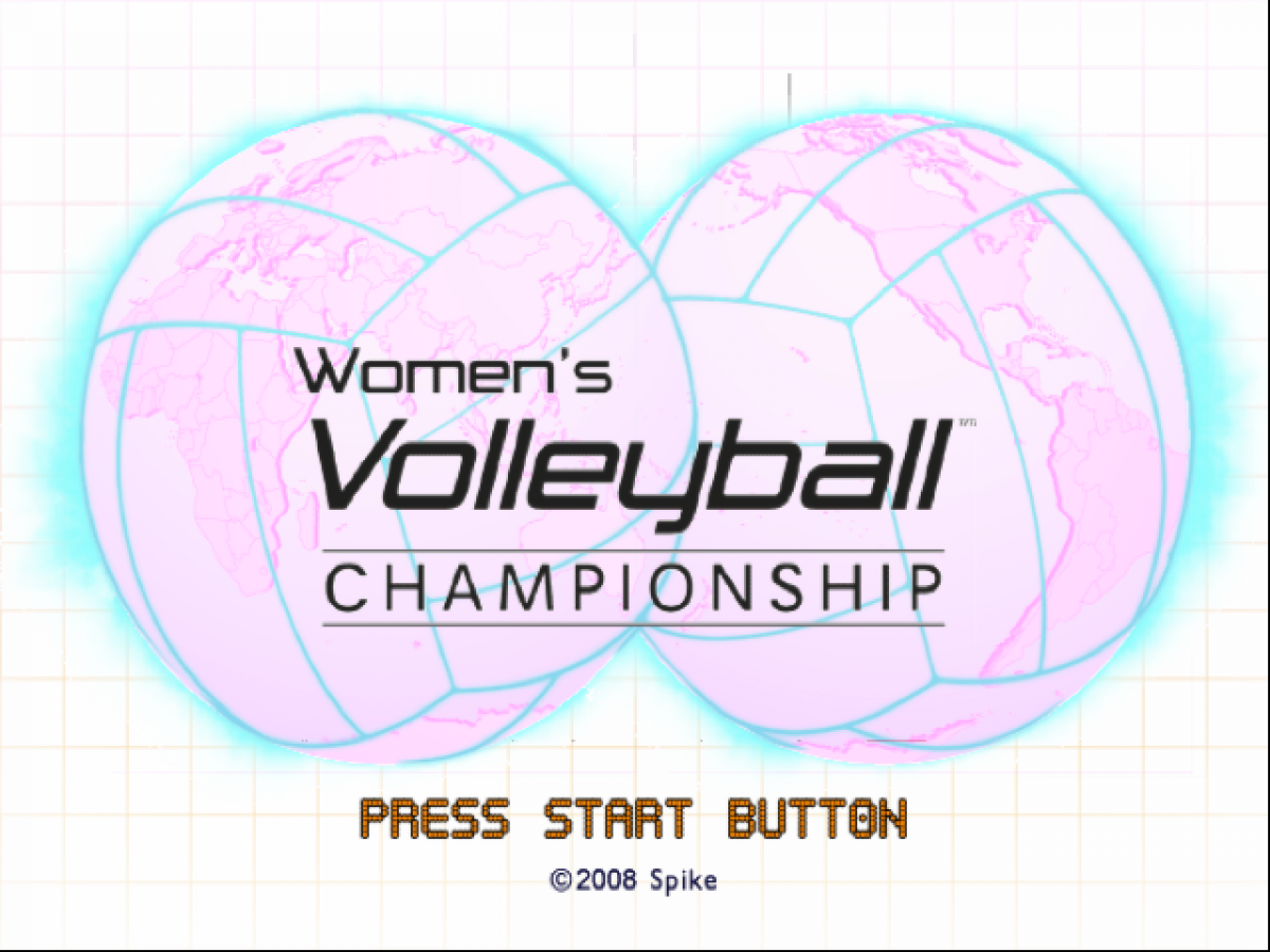 Women's Volleyball Championship – PlayStation 2 (PS2) video game title screen, volleyball simulation.