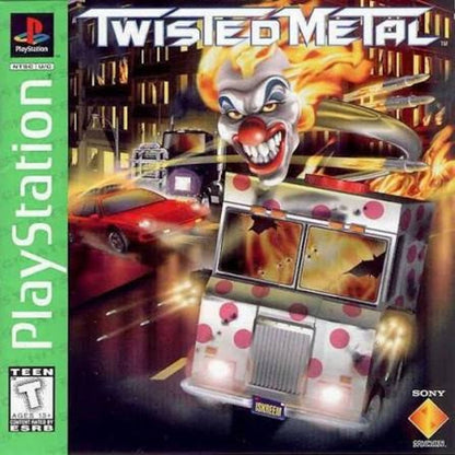 Twisted Metal Greatest Hits PlayStation 1 PS1 for vehicular combat video game fans featuring armed vehicles intense arena battles destructive weapons explosive combat unique drivers challenging opponents and classic Sony PlayStation action gameplay collectible retro gaming appeal front