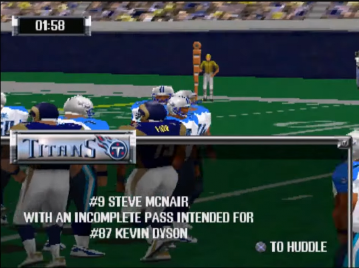 NFL GameDay 2001 PlayStation 1 football simulation video game 989 Sports official NFL license playable teams franchise mode season playoffs exhibition multiplayer gameplay