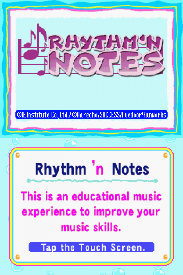 Rhythm ’n Notes Nintendo DS music training game focused on rhythm practice and ear-training exercises for learning notes and timing gameplay