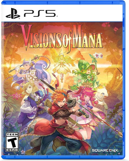 Visions of Mana PS5 game featuring action RPG combat, vibrant fantasy worlds, and classic Mana series adventure gameplay cover art