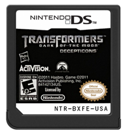 Transformers: Dark of the Moon Decepticons cartridge for Nintendo DS (DS) action adventure video game