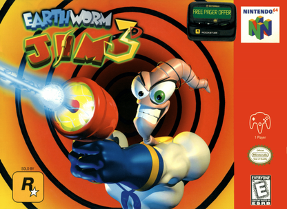 Earthworm Jim 3D cover art for Nintendo 64 (N64) video game