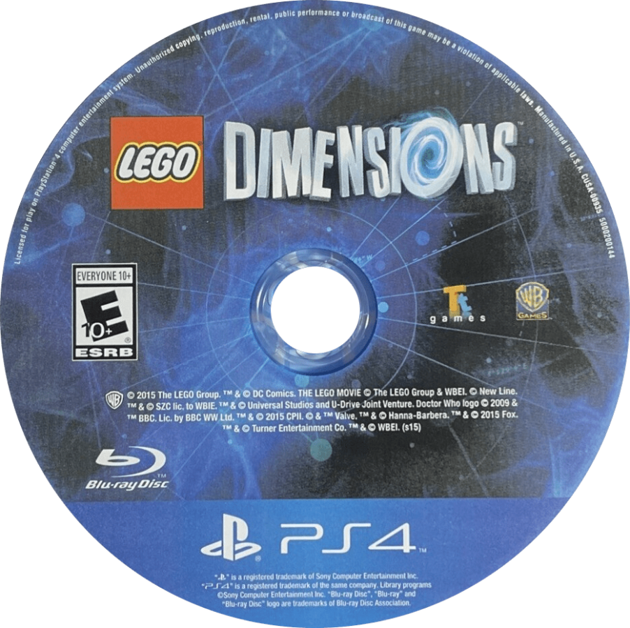 LEGO Dimensions PlayStation 4 (PS4) action puzzle video game disc