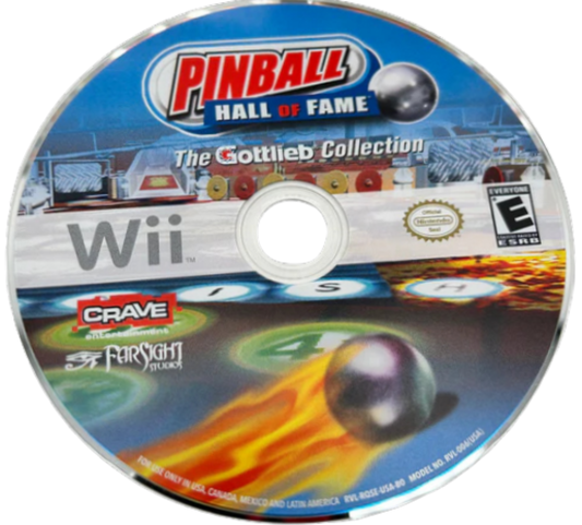 Pinball Hall of Fame: The Gottlieb Collection – Nintendo Wii (Wii) classic pinball simulation arcade video game disc