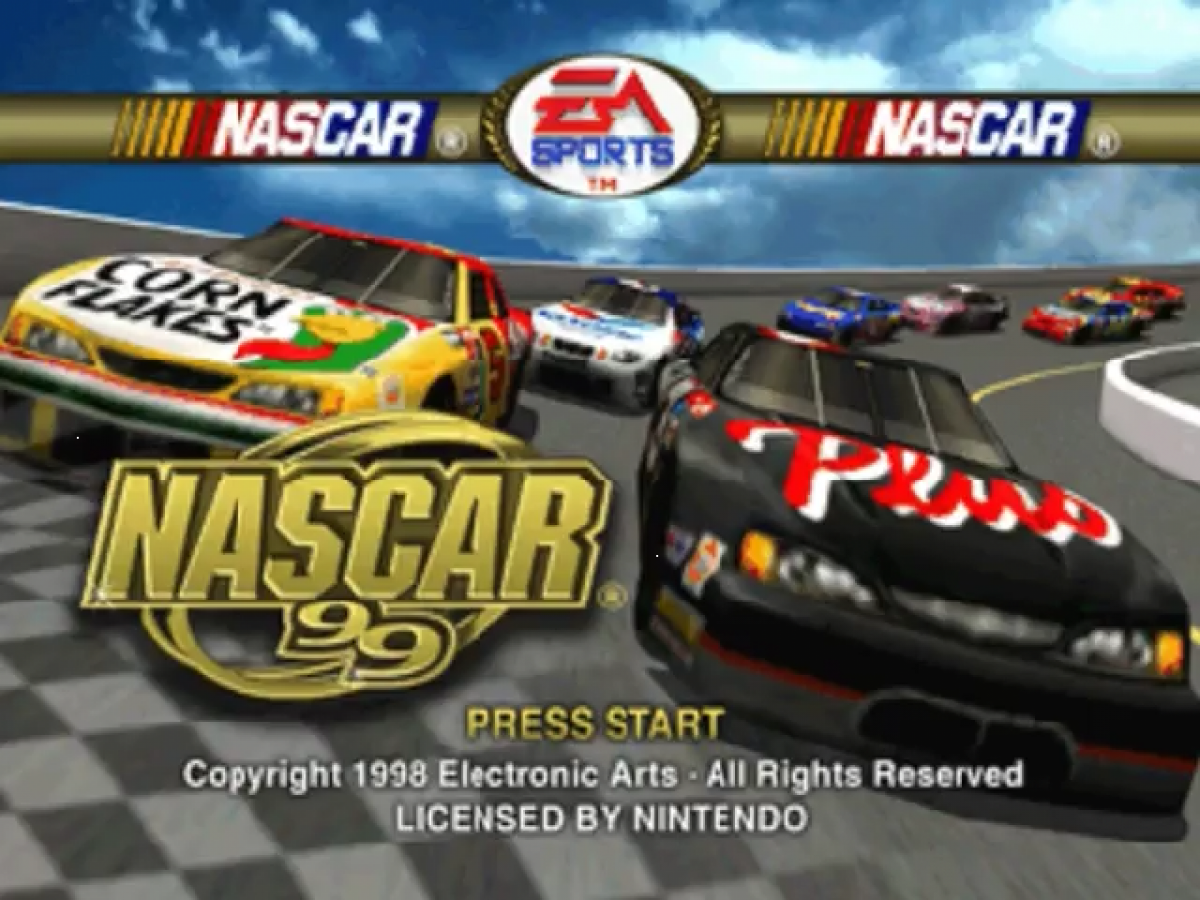NASCAR 99 title screen for Nintendo 64 N64 video game