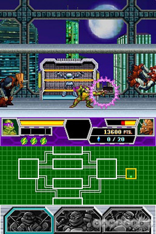 Teenage Mutant Ninja Turtles 3: Mutant Nightmare gameplay for Nintendo DS (DS) action beat 'em up video game