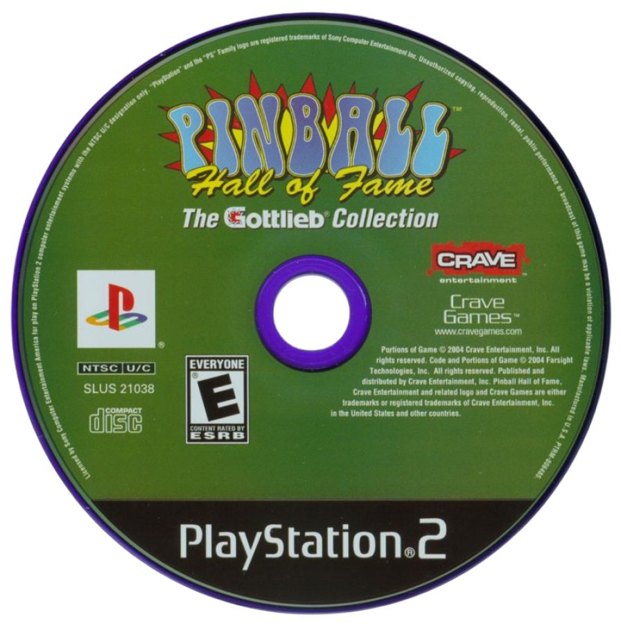 Pinball Hall of Fame: The Gottlieb Collection – PlayStation 2 (PS2) video game disc, pinball simulation game.