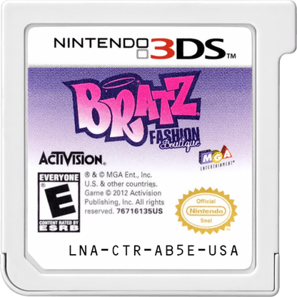 Bratz Fashion Boutique cartridge for Nintendo 3DS (3DS) fashion simulation video game