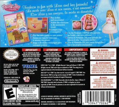 Lovely Lisa and Friends – Nintendo DS: Play mini-games, complete fun challenges, and interact with Lisa and her friends in a colorful world back cover