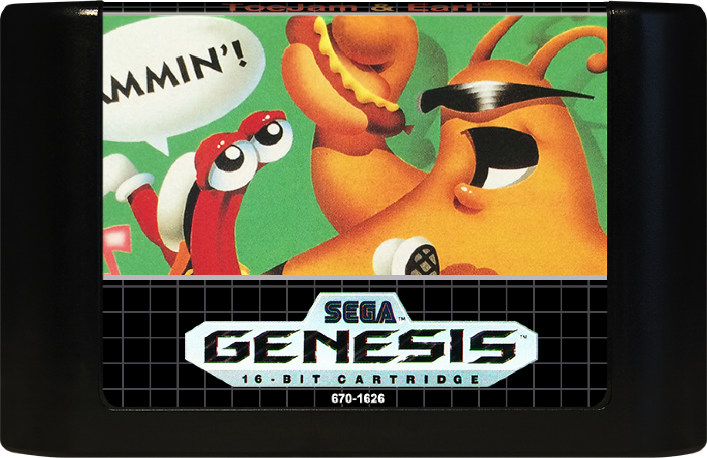 ToeJam and Earl Sega Genesis GEN for retro video game enthusiasts featuring action adventure gameplay cooperative multiplayer exploration randomly generated levels quirky humor unique alien characters funky soundtrack and collectible gaming appeal cartridge