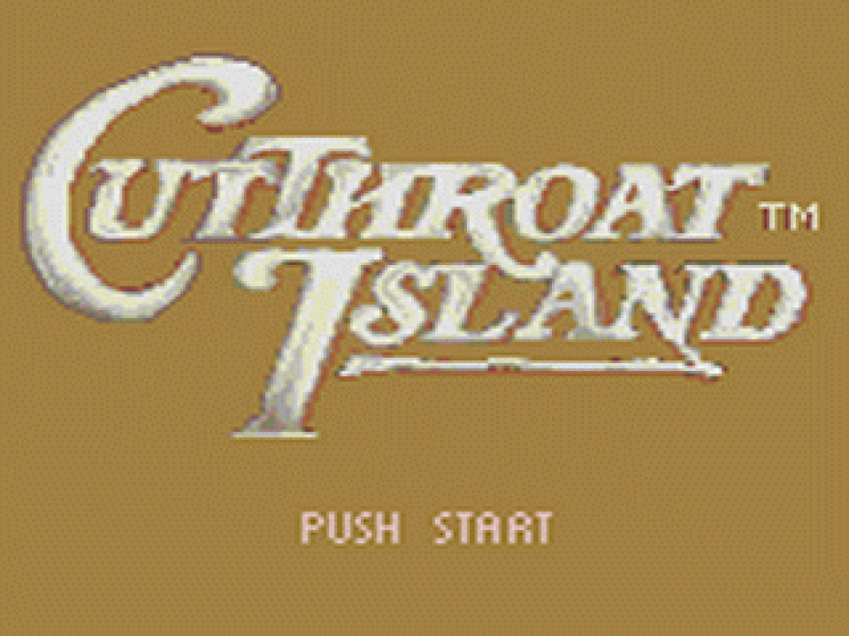 Cutthroat Island title screen for Sega Game Gear (GG) video game