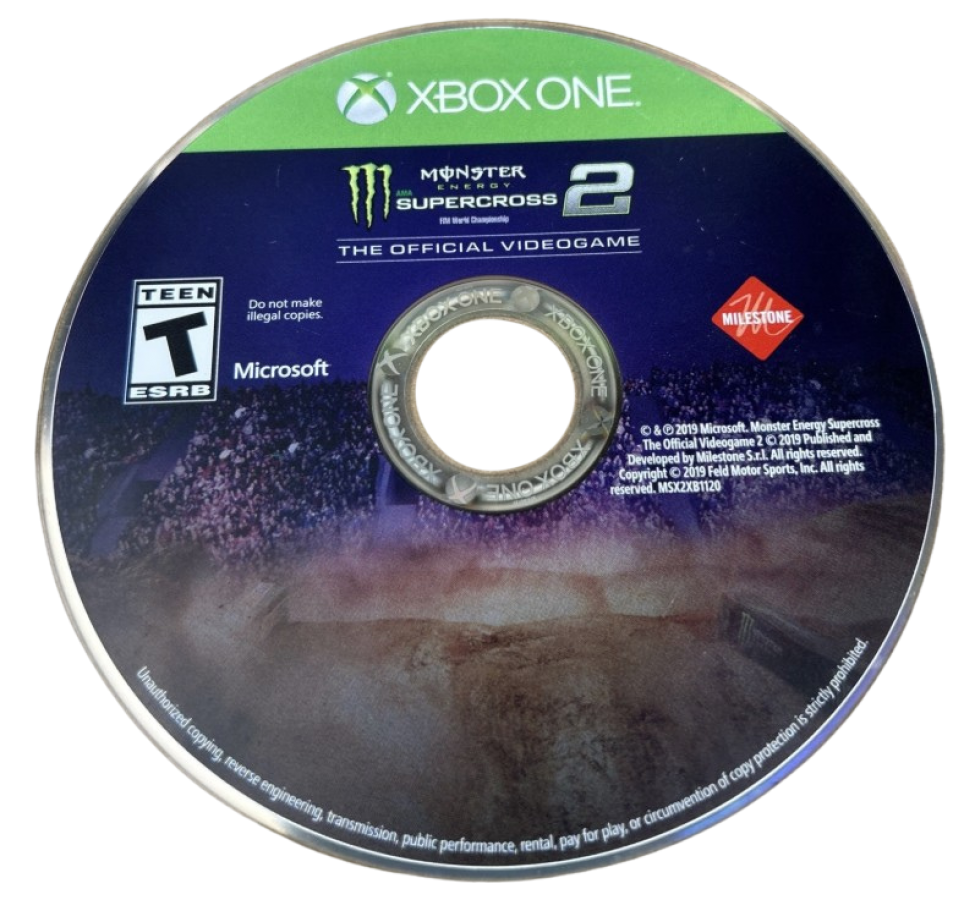 Monster Energy Supercross 2 disc for Xbox One (XONE) racing video game