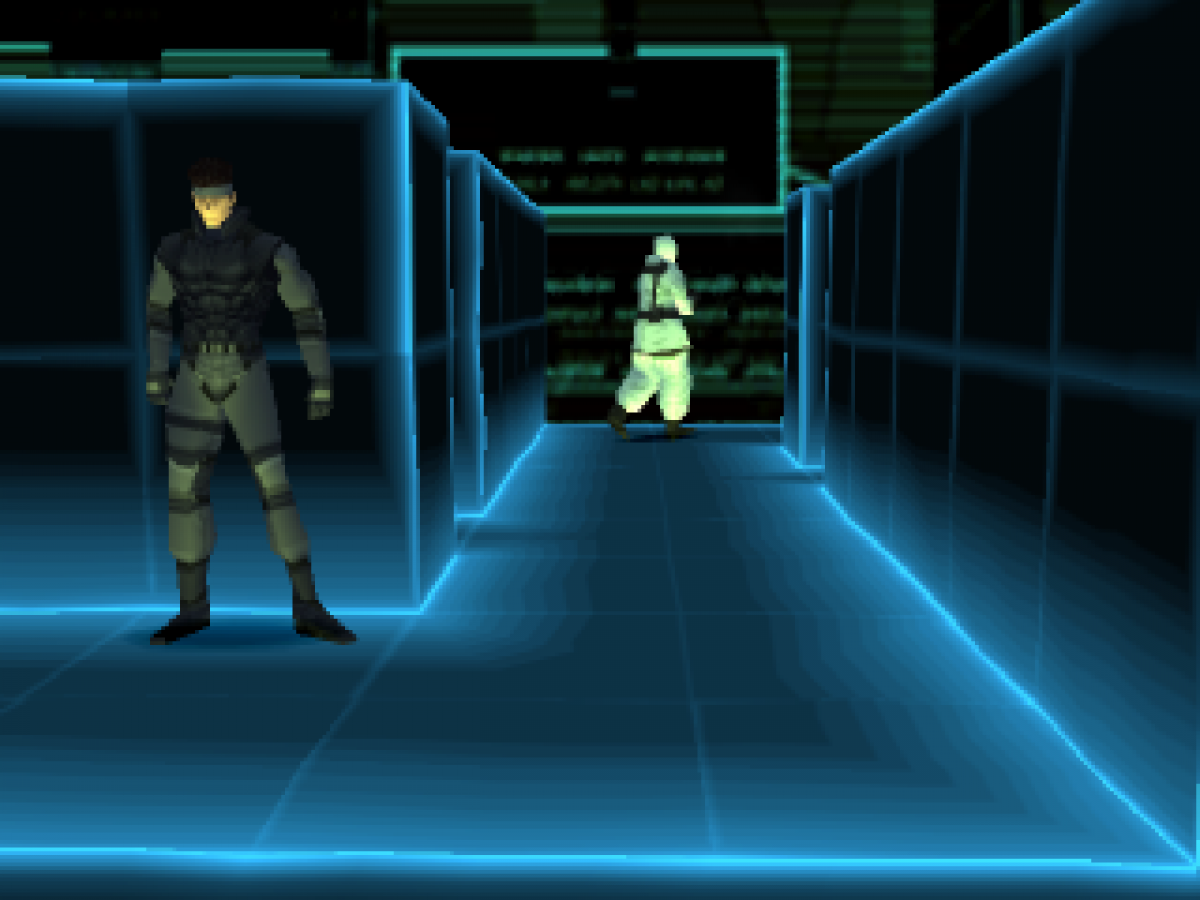 Metal Gear Solid VR Missions Sony PlayStation PS1 video game featuring tactical stealth gameplay Solid Snake virtual reality training missions weapon challenges enemy encounters stealth exercises combat scenarios target practice and classic 32 bit PlayStation gameplay retro video game collection collectible gaming appeal gameplay
