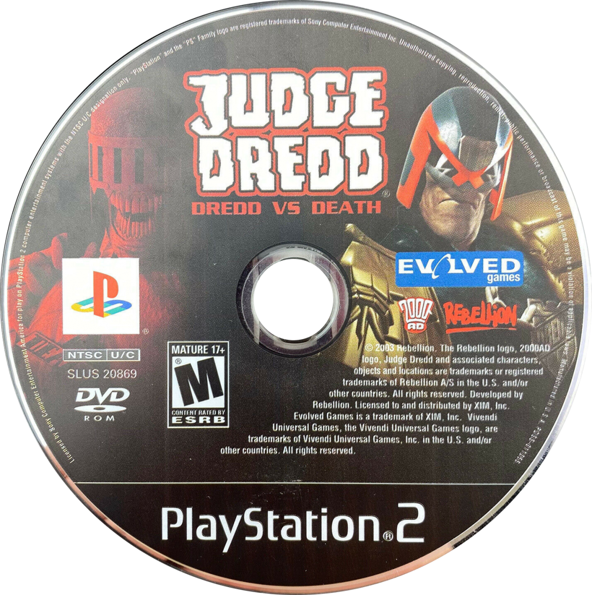 Judge Dredd Dredd vs Death PlayStation 2 retro video game first person shooter disc (2005)