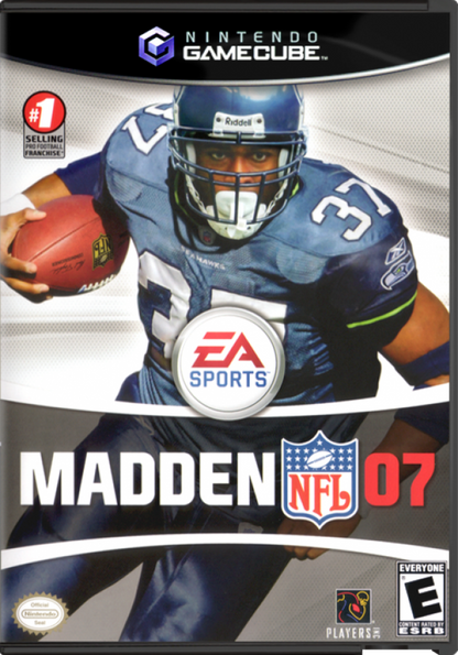Madden NFL 07 cover art for GameCube (GC) sports football video game