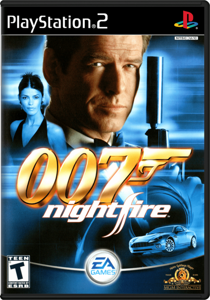 007: Nightfire PS2 action shooter video game cover art.