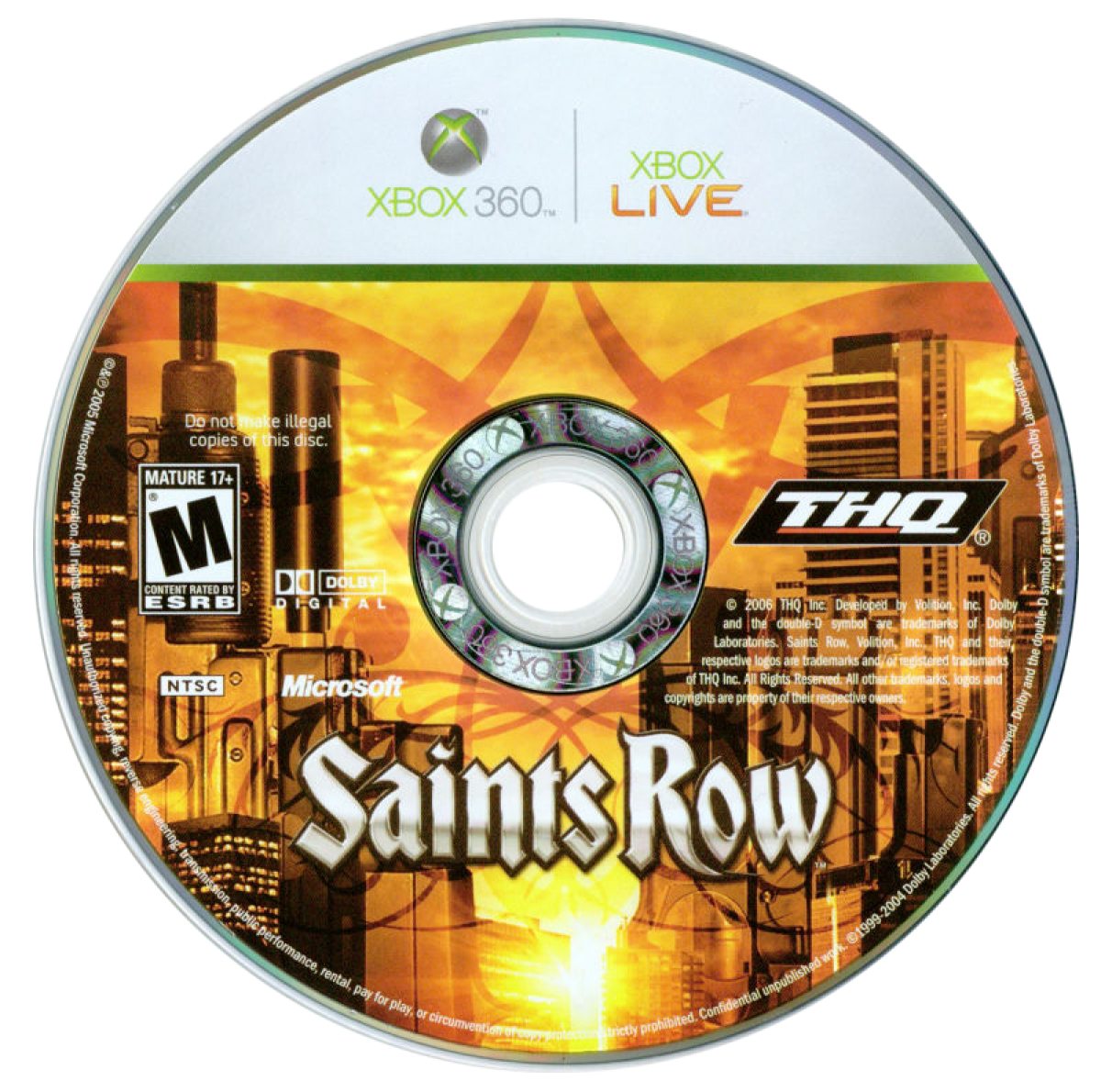 Saints Row for Xbox 360 open world action adventure video game featuring urban crime sandbox gameplay character customization gang warfare and explosive third person action experience disc