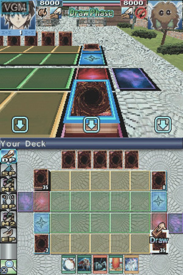 Yu-Gi-Oh! World Championship 2007 Nintendo DS video game, trading card strategy, turn-based dueling, handheld console title gameplay screenshot