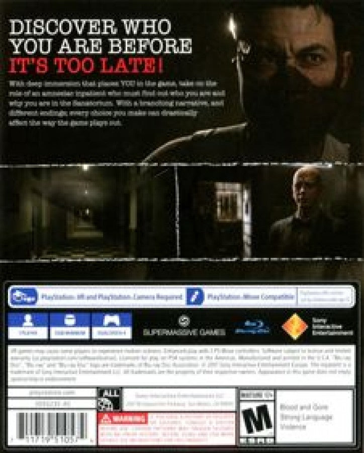 The Inpatient PlayStation 4 PS4 VR virtual reality horror video game featuring immersive first-person psychological horror exploration mysterious environments unsettling encounters supernatural elements interactive storytelling and PlayStation VR gameplay collectible retro gaming appeal back