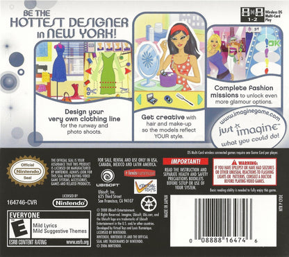 Imagine: Fashion Designer New York back cover art for Nintendo DS (DS) video game