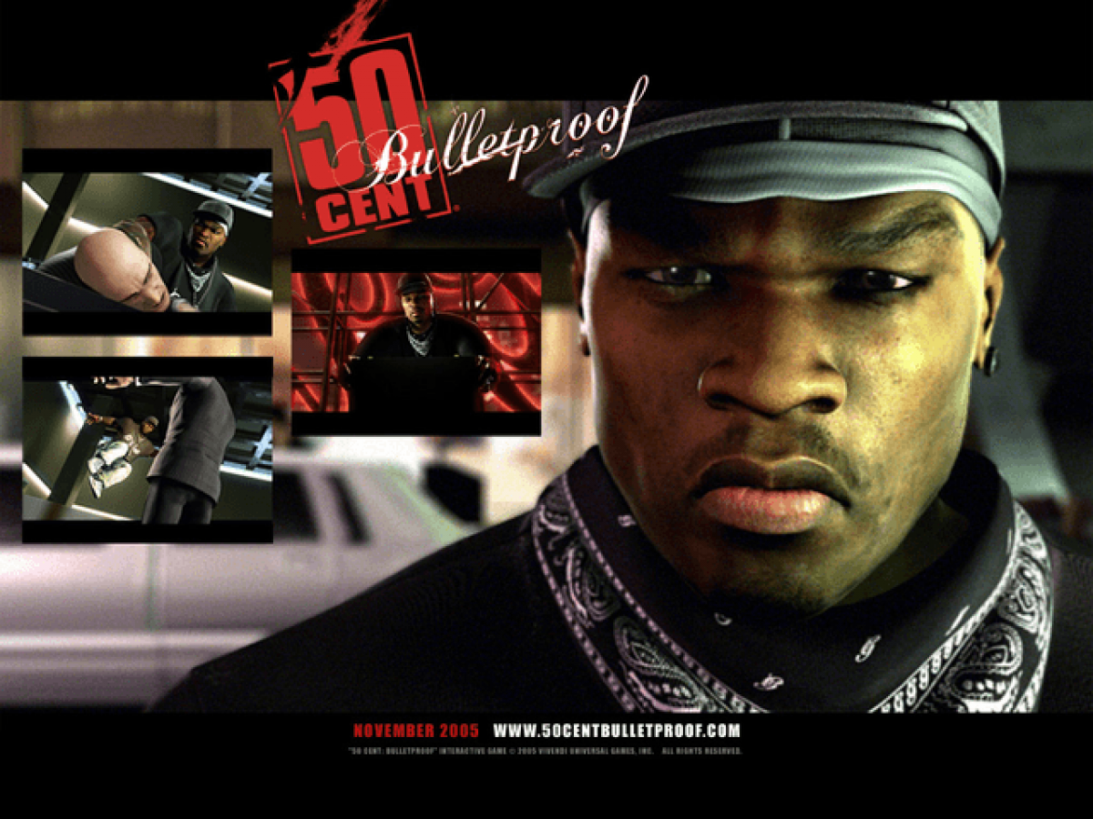 50 Cent: Bulletproof for Xbox (XBOX) at Gamers INC, featuring an intense street-action shooter where you play as 50 Cent in a gritty underworld conspiracy with a high-energy hip-hop soundtrack and arcade-style combat main menu