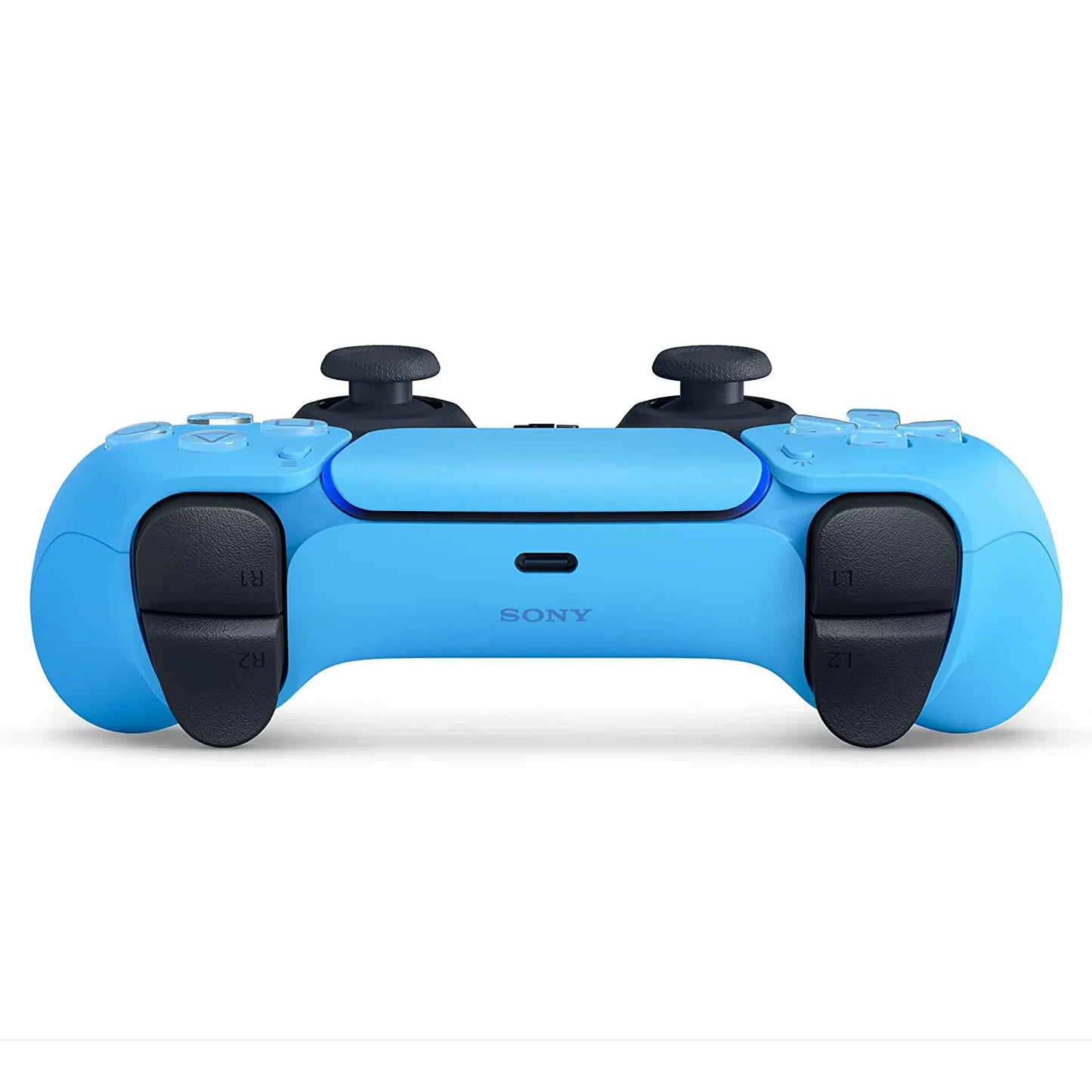 PlayStation 5 DualSense Wireless Controller New Starlight Blue official accessory immersive gaming haptic feedback adaptive triggers built-in microphone create button top of controller