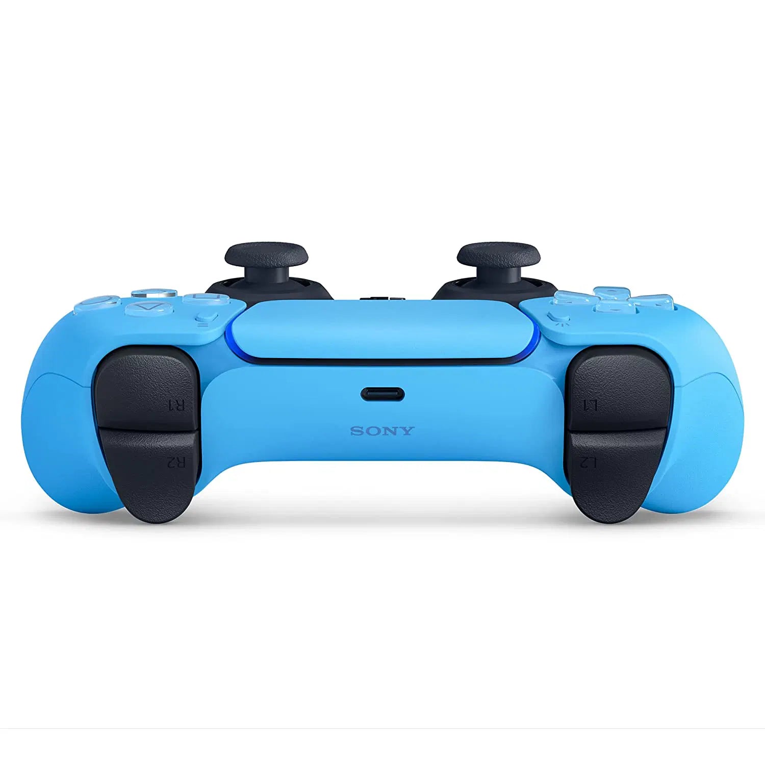 PlayStation 5 DualSense Wireless Controller New Starlight Blue official accessory immersive gaming haptic feedback adaptive triggers built-in microphone create button top of controller