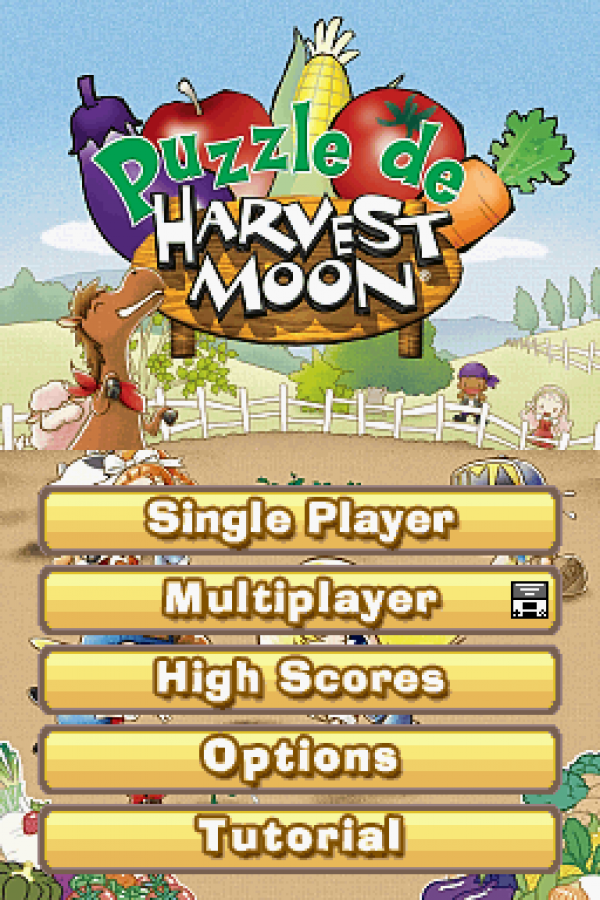 Harvest Moon DS puzzle game Nintendo DS farming simulation themed puzzle cartridge retro video game collectible farm life characters classic handheld game for DS console gameplay 