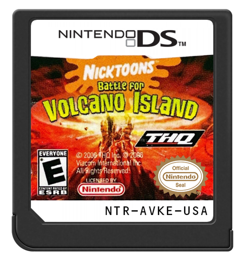 Nicktoons Battle for Volcano Island cartridge for Nintendo DS (DS) cartoon action adventure video game