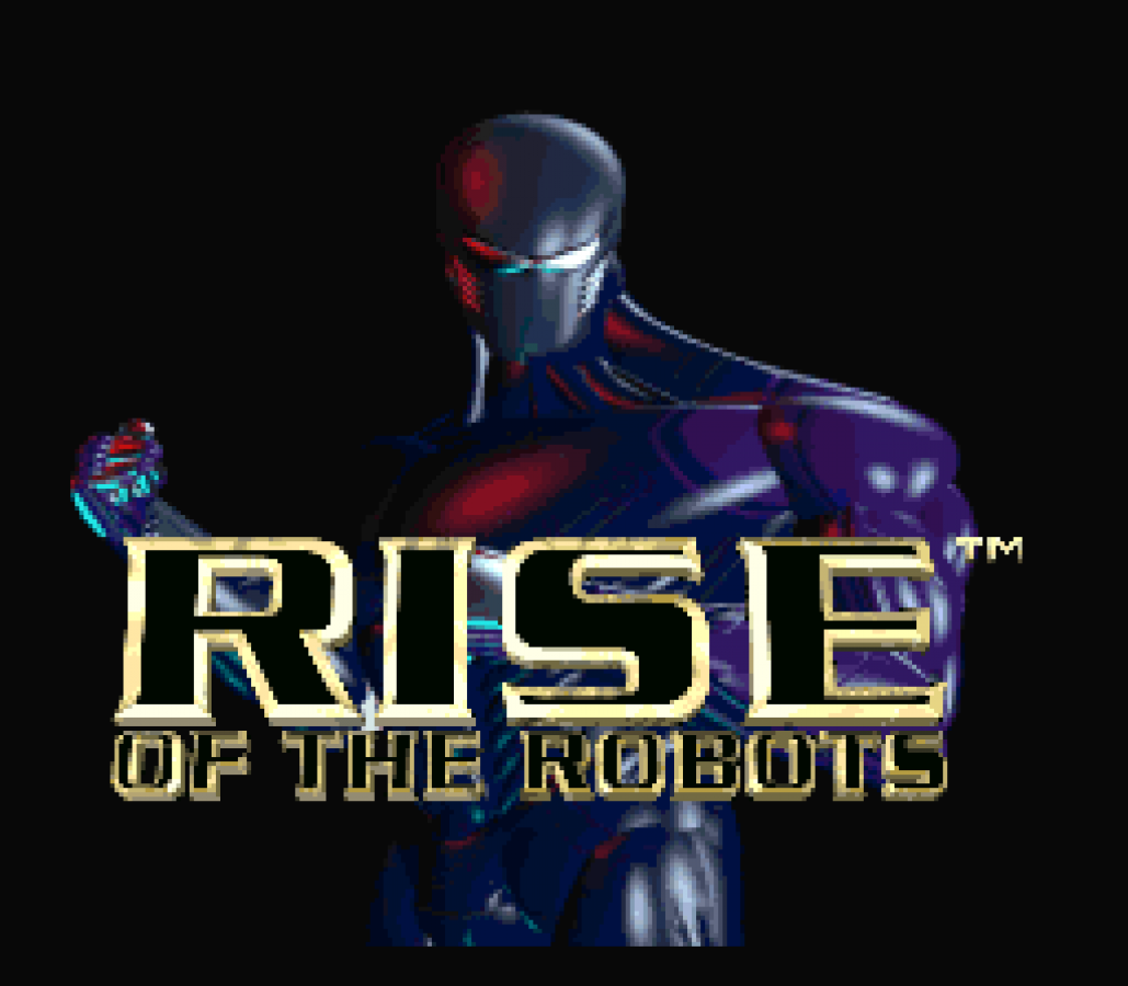 Rise of the Robots retro SNES video game Rise of the Robots sci fi fighting game robotic combat one on one battles futuristic action gameplay console title Super Nintendo release title screen