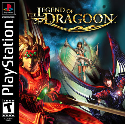 Legend of Dragoon retro fantasy role-playing RPG game for PlayStation 1 (PS1) cover art
