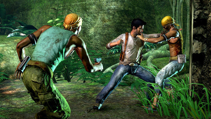 Uncharted Dual Pack PlayStation 3 PS3 for retro video game enthusiasts featuring action adventure gameplay cinematic treasure hunting thrilling platforming exploration third person combat puzzle solving epic storytelling including two classic Uncharted adventures and collectible gaming appeal gameplay  