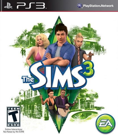 The Sims 3 for PlayStation 3 with life-simulation and customizable character creation theme front cover