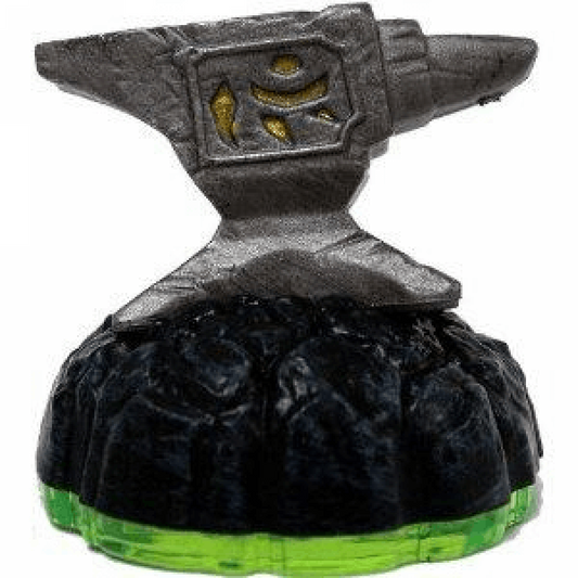 Anvil Rain Skylanders Spyro’s Adventure magic item figure, floating anvil cluster with metallic design on portal base, unleashes falling anvils in-game, collectible accessory from Skylanders Spyro’s Adventure series
