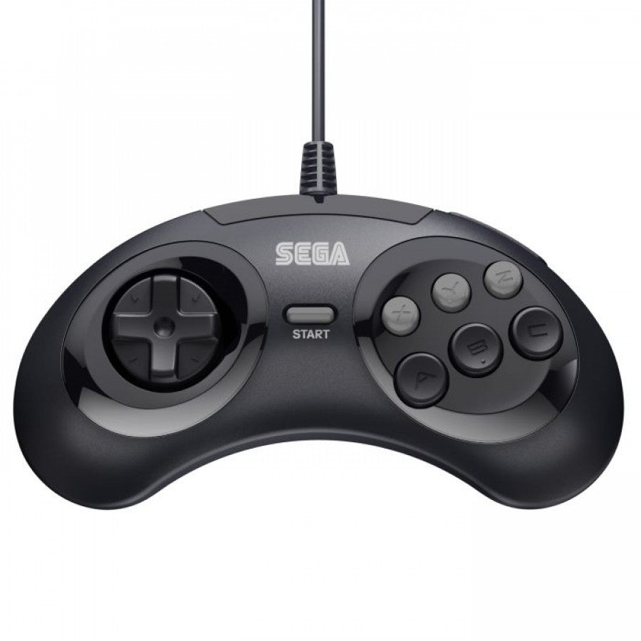 Officially Licensed SEGA Genesis 6 Button Wired Control Pad Sega Genesis GEN accessory featuring classic six button layout wired connectivity responsive directional pad ergonomic design iconic Genesis styling and compatibility with supported Sega Genesis games replacement gaming controller collectible retro gaming accessory appeal
