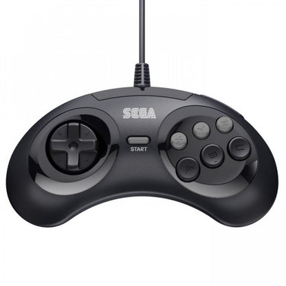 Officially Licensed SEGA Genesis 6 Button Wired Control Pad Sega Genesis GEN accessory featuring classic six button layout wired connectivity responsive directional pad ergonomic design iconic Genesis styling and compatibility with supported Sega Genesis games replacement gaming controller collectible retro gaming accessory appeal