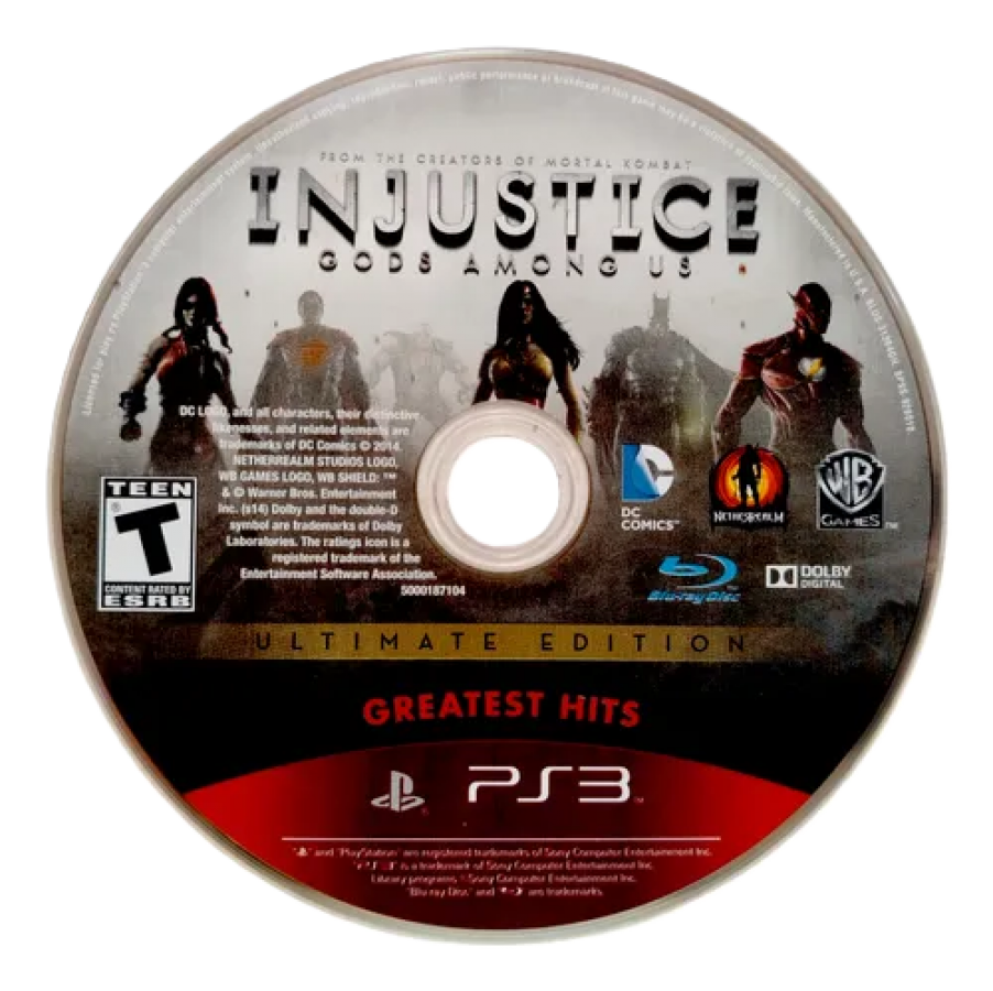 Injustice: Gods Among Us [Ultimate Edition][Greatest Hits] disc art for PlayStation 3 (PS3) video game