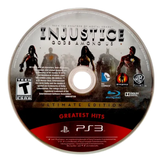 Injustice: Gods Among Us [Ultimate Edition][Greatest Hits] disc art for PlayStation 3 (PS3) video game