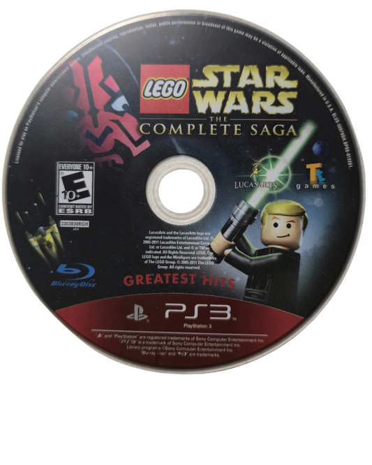 LEGO Star Wars: The Complete Saga Greatest Hits edition for PlayStation 3 action adventure game featuring Episodes I–VI co op gameplay unlockable characters puzzles family friendly multiplayer disc 