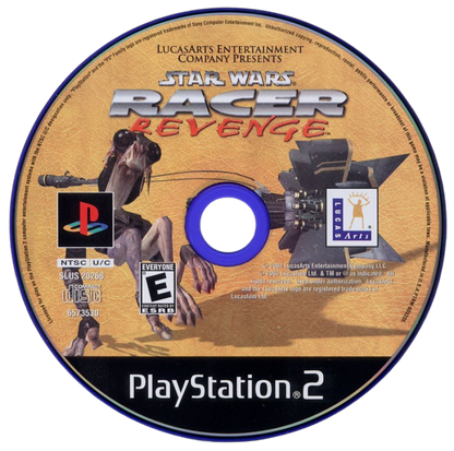Star Wars: Racer Revenge – PlayStation 2 (PS2) video game disc, pod racing arcade game.