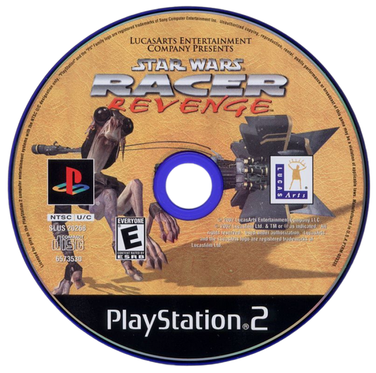 Star Wars: Racer Revenge – PlayStation 2 (PS2) video game disc, pod racing arcade game.