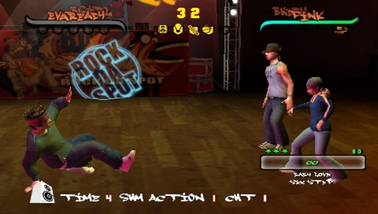 Retro B-Boy PlayStation Portable inspired design featuring classic hip hop breakdancing game aesthetic vintage PSP street culture freestyle dance battles urban graffiti style music rhythm gameplay nostalgic handheld gaming presentation gameplay 
