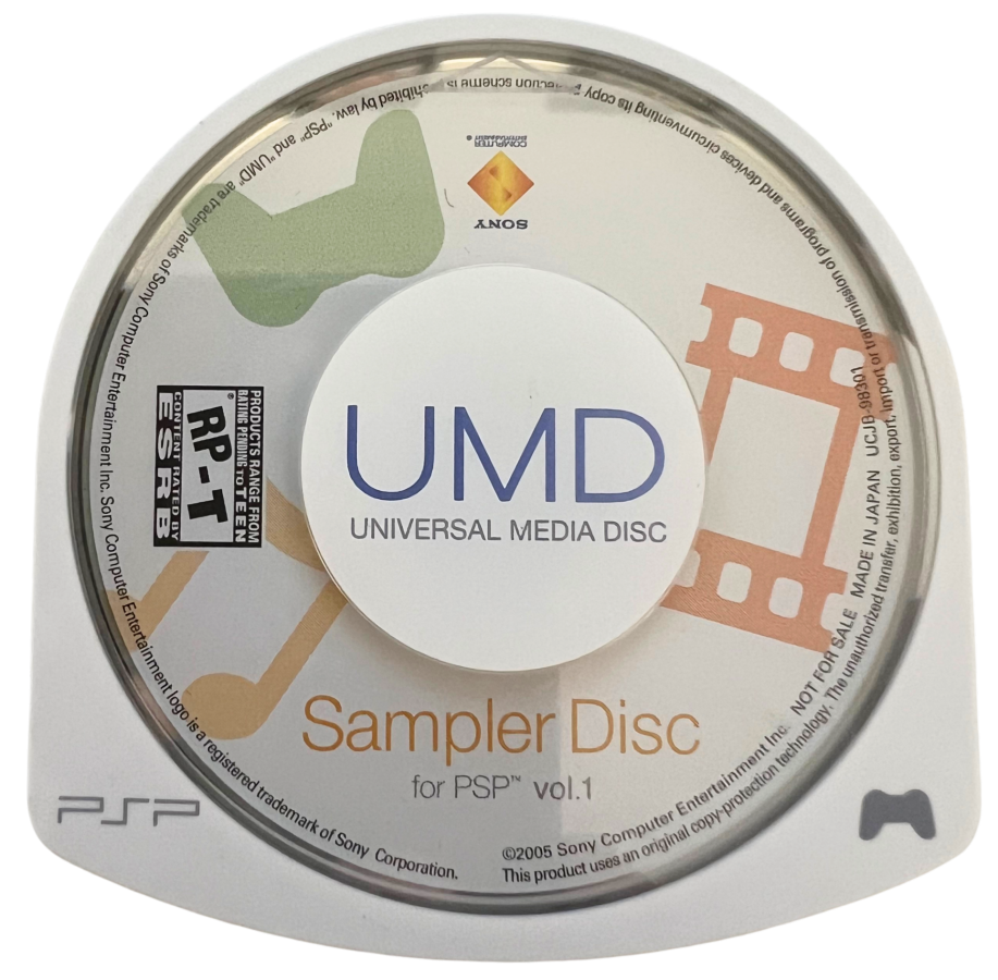 Sampler Disc Volume 1 for PlayStation Portable, disc for a demo compilation disc featuring game previews, trailers, playable demos, and promotional content
