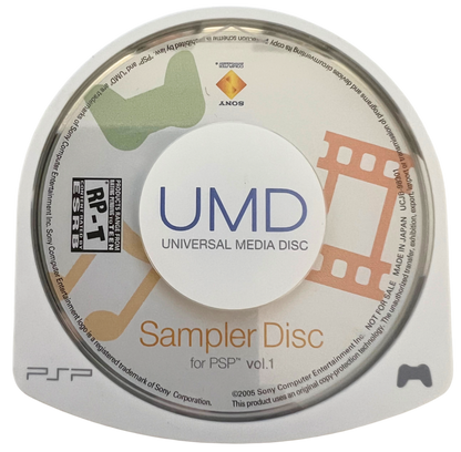 Sampler Disc Volume 1 for PlayStation Portable, disc for a demo compilation disc featuring game previews, trailers, playable demos, and promotional content