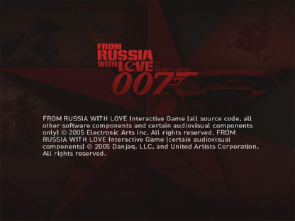 007 From Russia With Love PS2 PlayStation 2 third person shooter action espionage game James Bond stealth combat gadget gameplay retro video game title screen