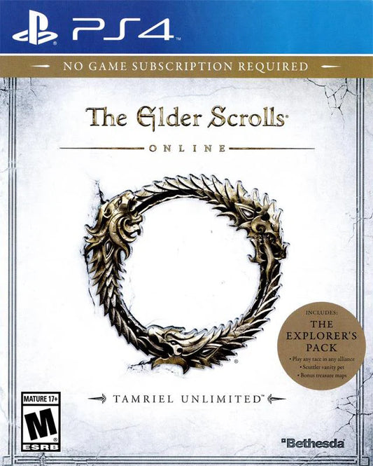 Elder Scrolls Online: Tamriel Unlimited cover art for PlayStation 4 (PS4) video game