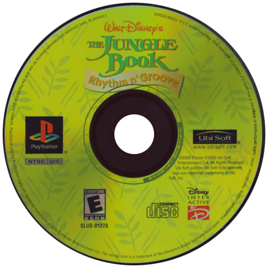 Jungle Book: Rhythm n Groove – PlayStation 1 (PS1) front disc cover art