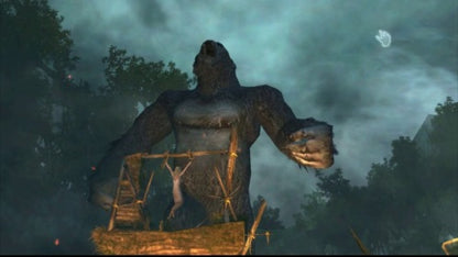 Peter Jackson's King Kong Xbox 360 action adventure video game featuring King Kong and Jack Driscoll jungle exploration giant creatures intense combat survival gameplay cinematic environments platforming challenges and classic Xbox 360 gaming collectible retro gaming appeal gameplay