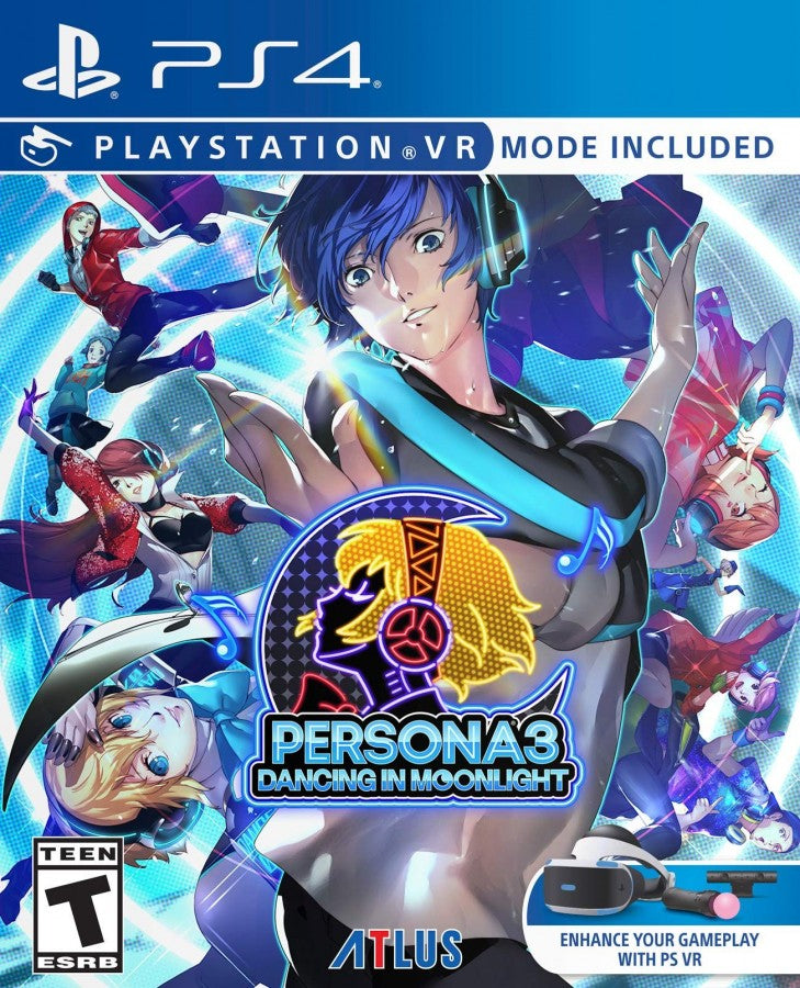 Persona 3: Dancing in Moonlight – PlayStation 4 (PS4) video game cover image, rhythm music game.